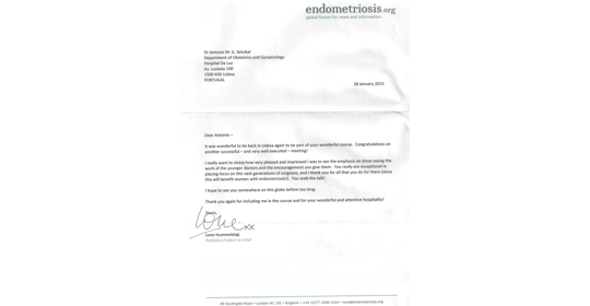 16º Curso de Endoscopia Ginecológica – Agradecimento