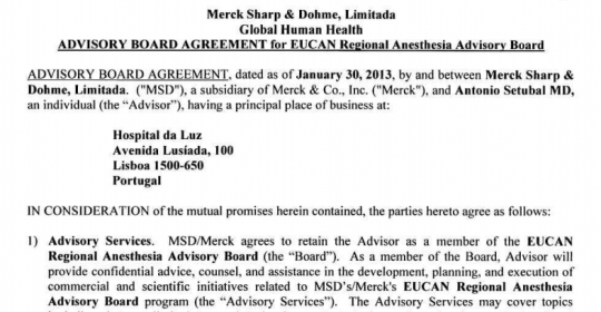 Dr. Setúbal nomeado consultor cirúrgico de nova droga anestésica